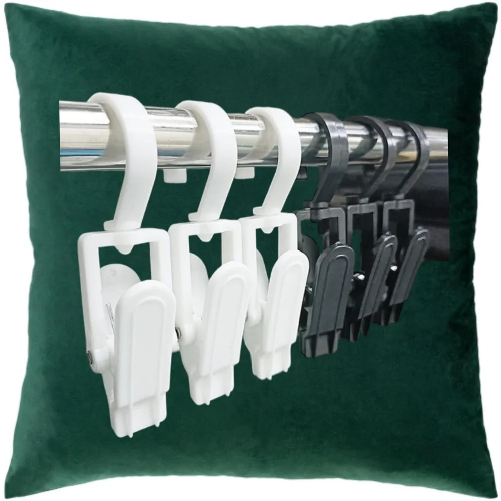 360-degree Multi-Functional Plastic Clip with Rotating Hooks. 6 pcs